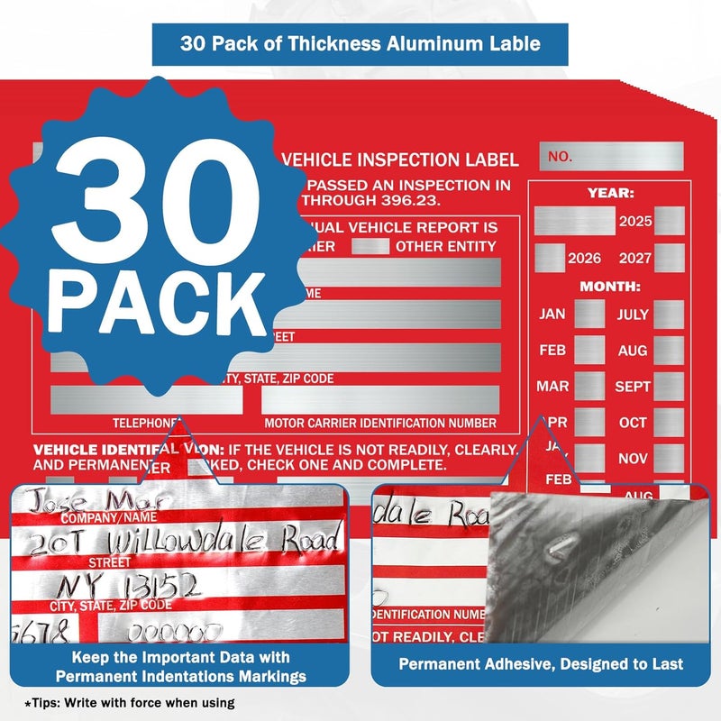 PUNCHMAN 30 Set 2-in-1 Form and Lable Keep Track Organization Kit - 30-Pk Carbonless Record Forms with Hardboard & 30-Pk Red Aluminum Adhesive Labels for File Tracking & Management - Image 3